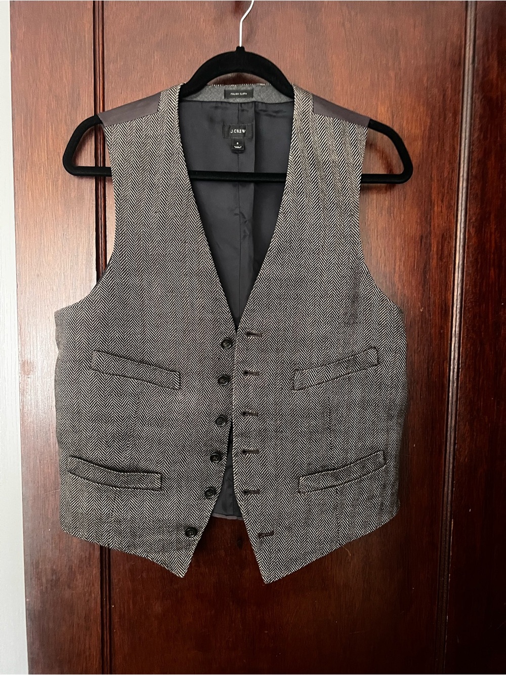 J. Crew Men's Gray Herringbone Dress Vest